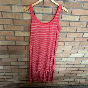 MNY MARC NEW YORK Coral Gray Striped Sleeveless Casual Performance Dress Size XL